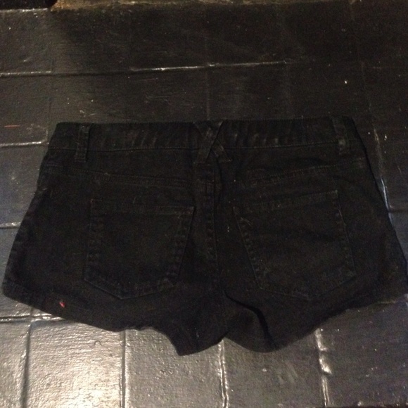 Black Denim Shorts - Picture 2 of 3