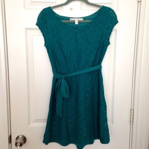 LC Lauren Conrad Teal Lace Dress