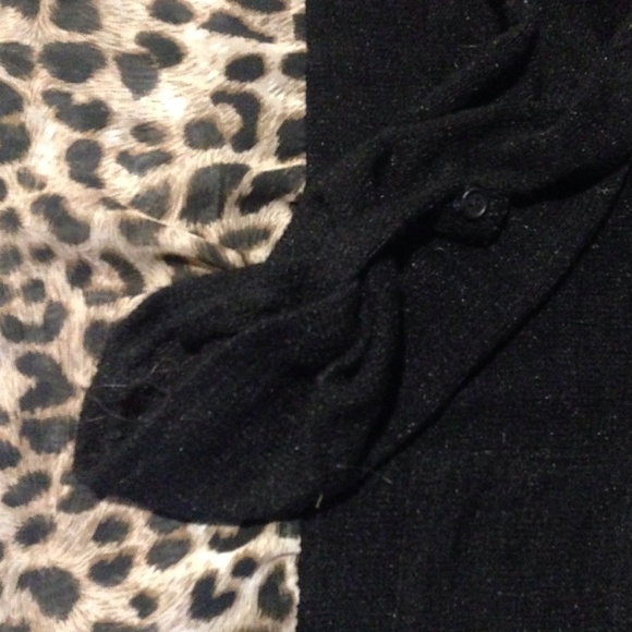 Black/Cheetah Knit/Sheer Top - Picture 3 of 3