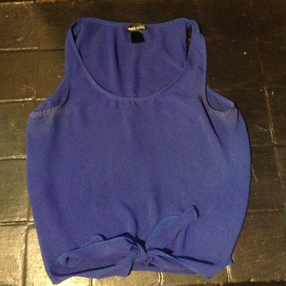 Royal Blue Sheer tank/blouse - Picture 1 of 2