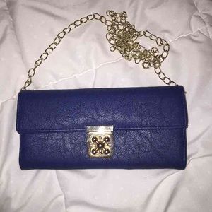 Blue crossbody wallet