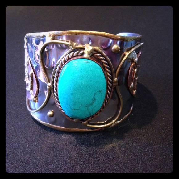 Mixed metal cuff bracelet