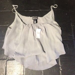 Grey Sheer Crop Top