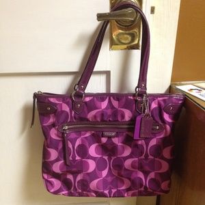 Purple coach purse
