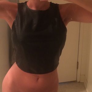 Super sexy real leather top