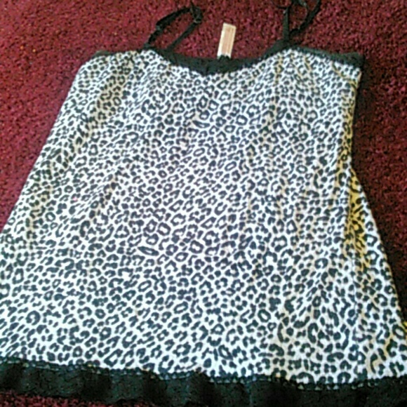 Black and white cheetah tank.