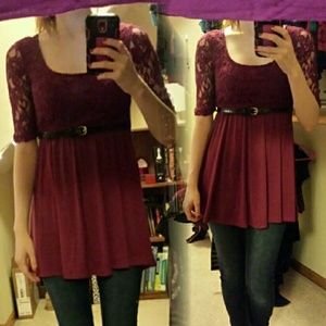 Forever 21 Maroon Lace Blouse - NWOT
