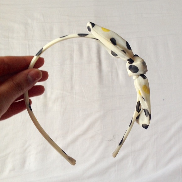 Polka dotted Headband with a bow