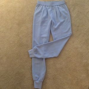 Baby blue high waist pants silky material