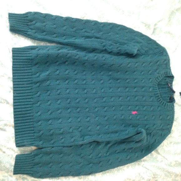 Ralph Lauren turquoise cable knit  sweater