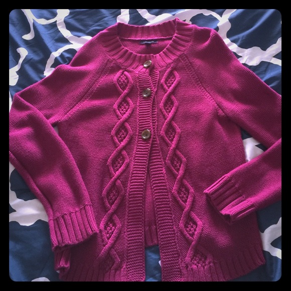 LANDS END Fuchsia comfy sweater