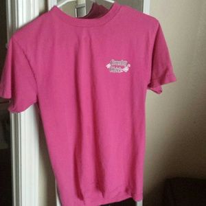 Hot pink country shirt.