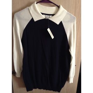 Collared 3/4 sleeve sweater