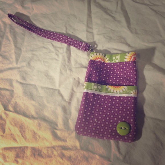 Phone holder clutch with pocket for cards/money