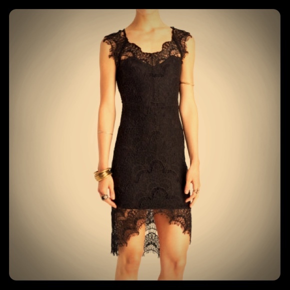 NWT Intimately FP black lace Peek a Boo Dress HOT!