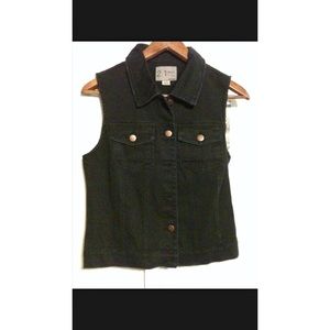 Forever 21 black jean vest
