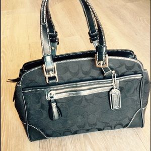 COACH Signature black satchel purse
