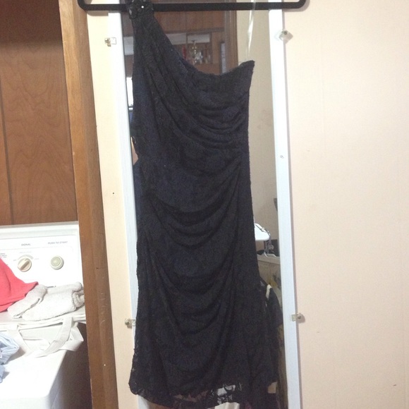 Black one shoulder dress