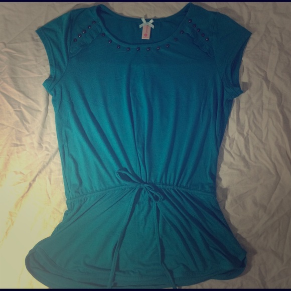 Turquoise top with cinched waist size M