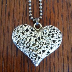 Flowered Heart Necklace