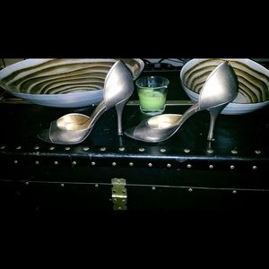 Cathy Jean bronze open toe  pumps