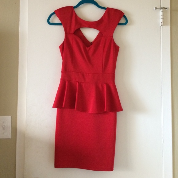 Red Form Fitting Arden B Dress