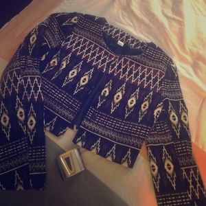 Cropped Patterned Blazer