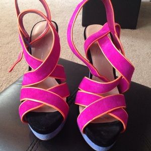 Jessica Simpson multi-colored Platform Heels
