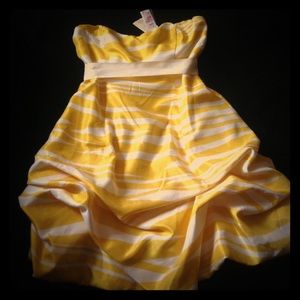 New As You Wish yellow white strip layered dress