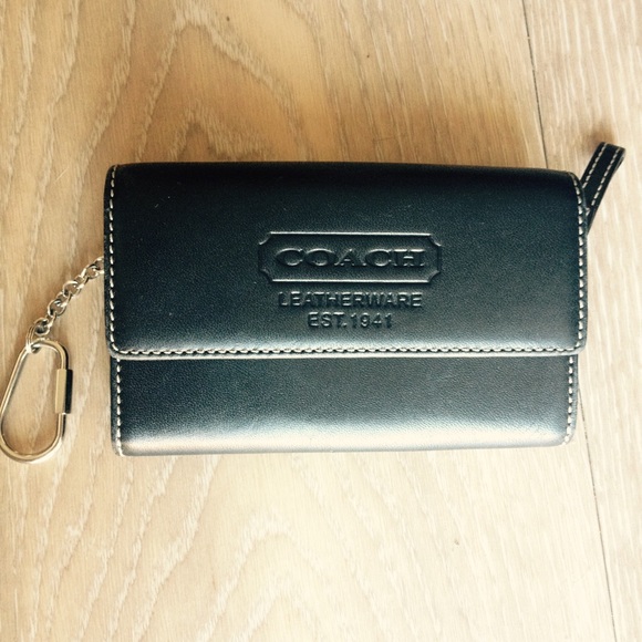 Coach wallet black leather