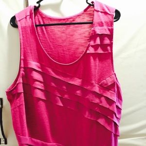 Coldwater Creek ruffled pink tank top, gently worn