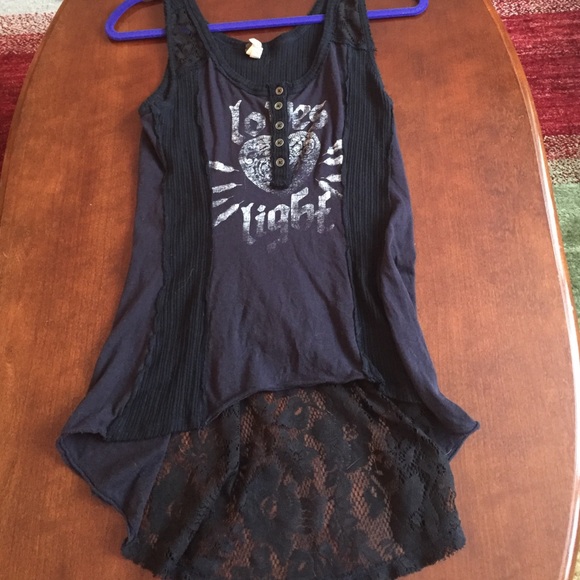 Free-People Blue Lace Tank