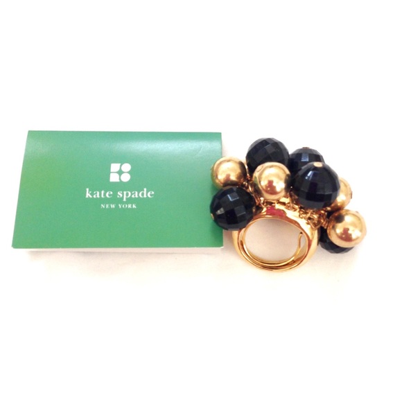 ✨NEW Kate Spade black & gold bauble ring