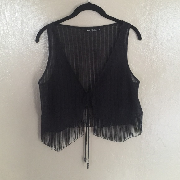 Black fringe vest