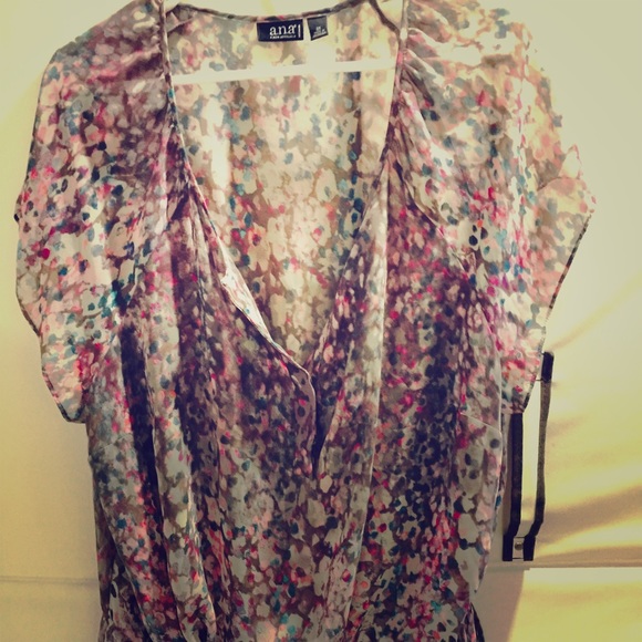 Flowy gathered a.n.a. blouse