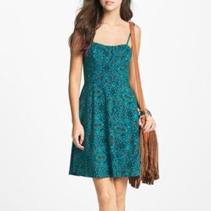Nordstrom Fire Cami Turquoise Skater Dress