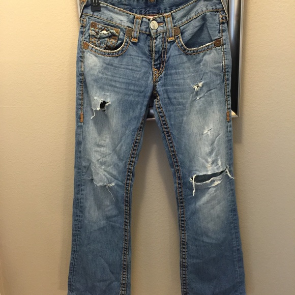 SOLD!!! 😱True religion flap pocket gold stitch