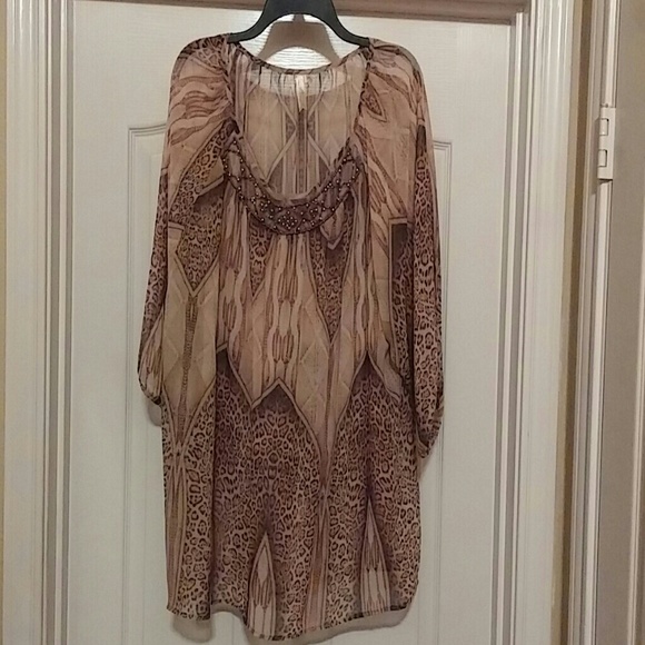 Cheetah Print Blouse 3X