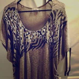 Knit too with zebra accent design