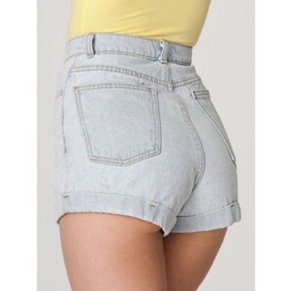 American apparel high waisted denim shorts.