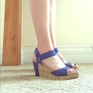 🎉🎉sale🎉🎉 Electric blue cork wedge sandals