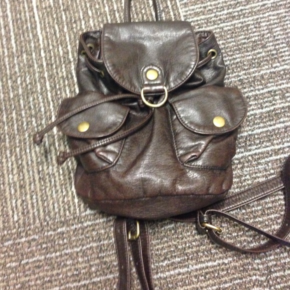 Brown mini backpack