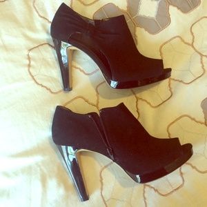 Open Toe Black Booties