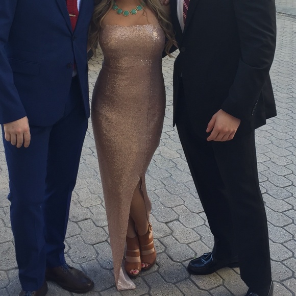 PROM?! Sequin. PRICE DROP!!🎉Sequin rose gold gown - Picture 2 of 2