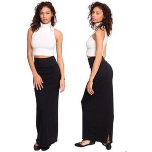 AA Interlock Maxi Skirt in Black
