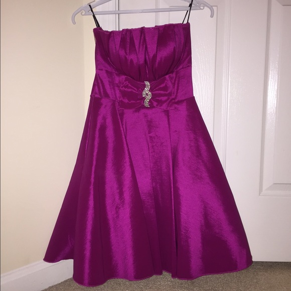 Strapless magenta dress
