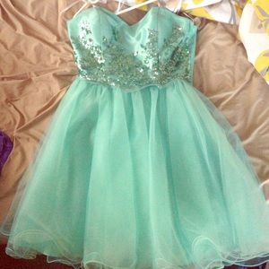 Light teal formal dress