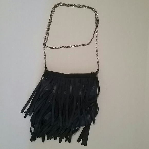 Blue Fringe Cross Body Bag
