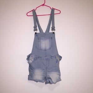 Light Color Jean Short Overalls