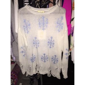 NWT Wildfox snowflake jumper